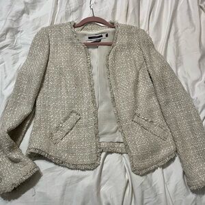 Basement Design Studio Cream Textured Blazer